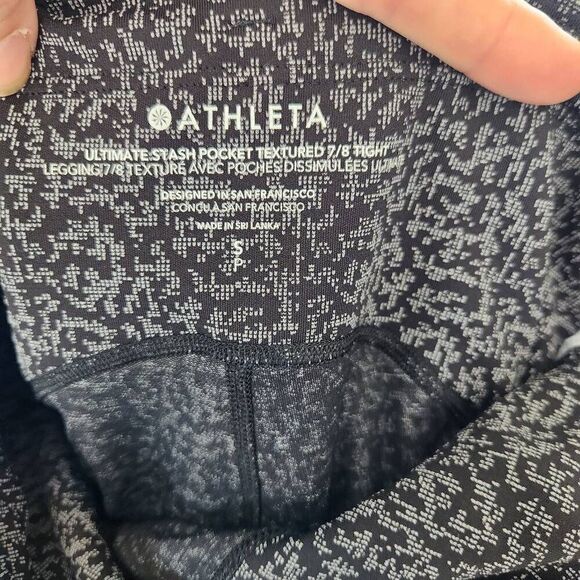 Athleta Women's Black & Gray Ultimate Stash Pocket Textured 7/8 Leggings Size S - Picture 13 of 13